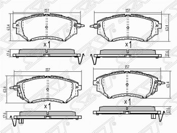 1 549 р. Колодки тормозные (передние) SAT  Subaru Legacy ( BL/B13,  BL,B13) - Tribeca  с доставкой в г. Екатеринбург. Увеличить фотографию 1