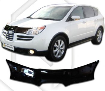 1 899 р. Дефлектор капота CA-Plastiс  Subaru Tribeca (2005-2007) (Classic прозрачный, Без надписи)  с доставкой в г. Екатеринбург. Увеличить фотографию 2