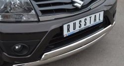 27 999 р. Защита переднего бампера (2 трубыØ75х42 мм, нержавейка) Russtal Suzuki Grand Vitara JT 5 дверей 2-ой рестайлинг (2012-2016)  с доставкой в г. Екатеринбург. Увеличить фотографию 2