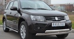 27 999 р. Защита переднего бампера (2 трубыØ75х42 мм, нержавейка) Russtal Suzuki Grand Vitara JT 5 дверей 2-ой рестайлинг (2012-2016)  с доставкой в г. Екатеринбург. Увеличить фотографию 4