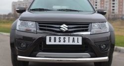 13 999 р. Одинарная защита переднего бампера диаметром 76 мм (5 дв.) Russtal Suzuki Grand Vitara JT 5 дверей 2-ой рестайлинг (2012-2016)  с доставкой в г. Екатеринбург. Увеличить фотографию 4