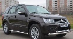 14 849 р. Защита порогов из круглой трубы диаметром 63 мм (5 дв.) Russtal Suzuki Grand Vitara JT 5 дверей 2-ой рестайлинг (2012-2016) (Защита порогов с со скосами на торцах (вариант 1))  с доставкой в г. Екатеринбург. Увеличить фотографию 8