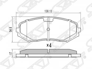 Колодки тормозные SAT (передние)  Escudo ( 5,  3), Grand Vitara ( JT 5 дверей,  JT 3 двери)
