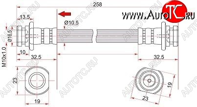 519 р. Тормозной шланг SAT (задний, левый)  Suzuki Escudo  2 - Grand Vitara ( FTB03 3 двери,  3TD62, TL52 5 дверей)  с доставкой в г. Екатеринбург