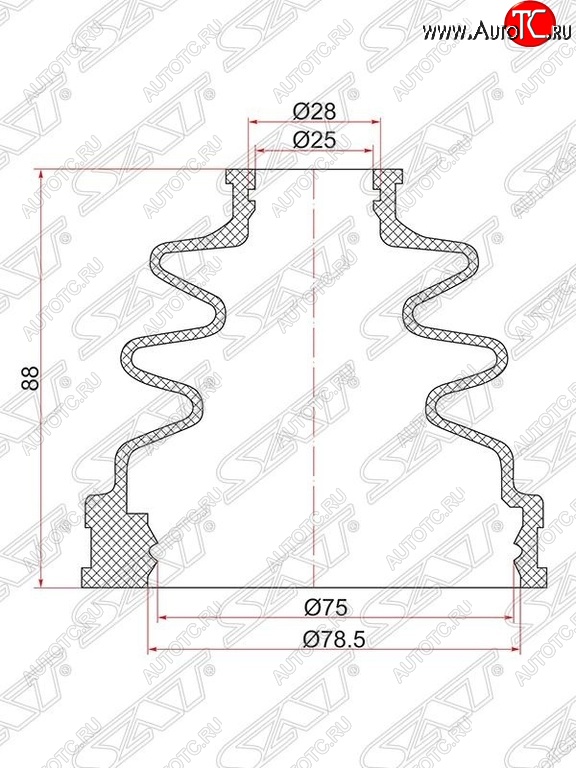 389 р. Пыльник ШРУСа (внутренний) SAT  Suzuki Grand Vitara ( FTB03 3 двери,  3TD62, TL52 5 дверей,  JT 5 дверей,  JT 3 двери) (1997-2012), Toyota Mark 2  X100 (1996-2000)  с доставкой в г. Екатеринбург