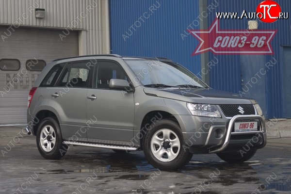 8 774 р. Защита переднего бампера Souz-96 (d60) Suzuki Grand Vitara JT 5 дверей дорестайлинг (2005-2008)  с доставкой в г. Екатеринбург