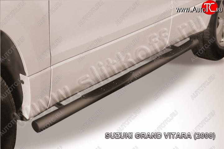 10 749 р. Защита порогов Slitkoff Suzuki Grand Vitara JT 5 дверей дорестайлинг (2005-2008) (Цвет: серебристый)  с доставкой в г. Екатеринбург