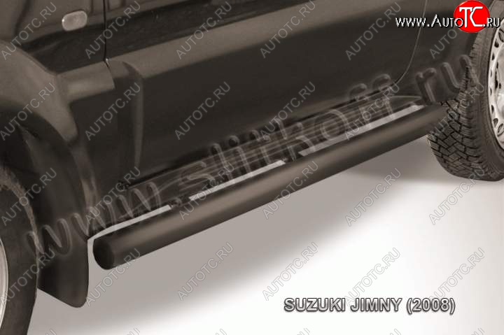 11 749 р. Защита порогов Slitkoff  Suzuki Jimny  JB23/JB43 (2002-2012) 1-ый рестайлинг (Цвет: серебристый)  с доставкой в г. Екатеринбург