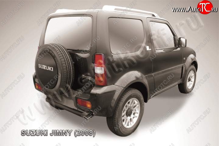 3 689 р. Защита задняя Slitkoff  Suzuki Jimny  JB23/JB43 (2002-2012) 1-ый рестайлинг (Цвет: серебристый)  с доставкой в г. Екатеринбург