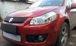 Сетка на бампер (хетчбек) Russtal (хром) Suzuki (Сузуки) SX4 (СХ4)  GYA,GYB (2010-2016) GYA,GYB  рестайлинг, хэтчбэк