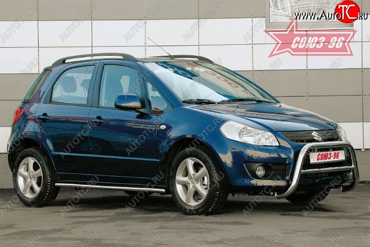 9 899 р. Защита переднего бампера Souz-96 (d60) Suzuki SX4 GYA,GYB  рестайлинг, хэтчбэк (2010-2016)  с доставкой в г. Екатеринбург