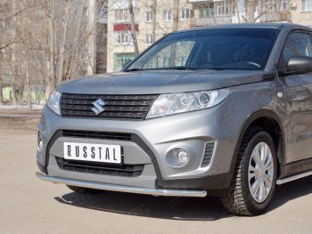 7 349 р. Одинарная защита переднего бампера диаметром 42 мм Russtal Suzuki Vitara LY дорестайлинг (2015-2019)  с доставкой в г. Екатеринбург. Увеличить фотографию 3