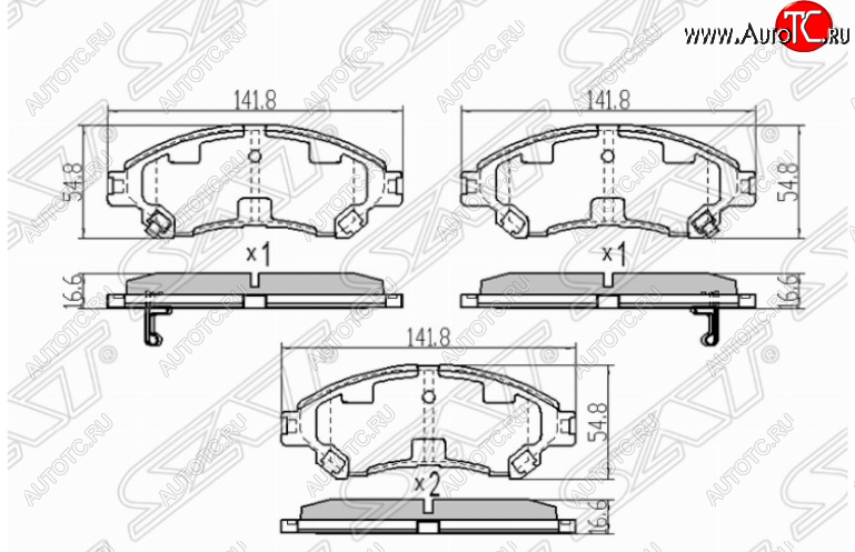 1 329 р. Комплект передних тормозных колодок SAT  Suzuki SX4 ( JYB, JYA,  JAB, JYA) - Vitara  LY  с доставкой в г. Екатеринбург