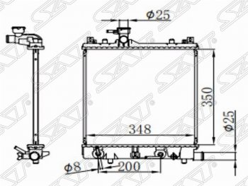 Радиатор двигателя SAT Suzuki (Сузуки) Wagon R (Вагон)  MC22S,VC12S (2000-2002) MC22S,VC12S 1-ый рестайлинг