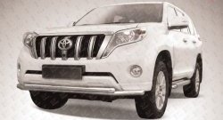 Двойная защита переднего бампера из труб диаметрами по 57 мм Slitkoff Toyota (Тойота) Land Cruiser Prado (Лэнд)  J150 (2013-2017) J150 1-ый рестайлинг