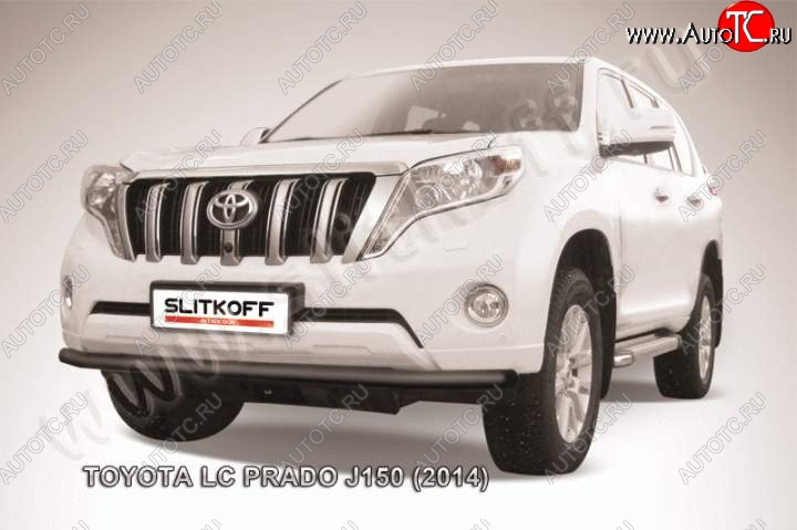 11 299 р. Защита переднего бампер Slitkoff  Toyota Land Cruiser Prado  J150 (2013-2017) 1-ый рестайлинг (Цвет: серебристый)  с доставкой в г. Екатеринбург