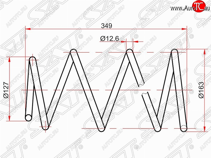 2 679 р. Комплект передних пружин (2 шт.) 2WD/4WD SAT  Toyota Allion  T240 - Premio  T240  с доставкой в г. Екатеринбург