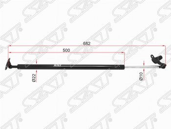 1 469 р. Левый упор крышки багажника (газовый) SAT Toyota Alphard H10 дорестайлинг (2002-2005)  с доставкой в г. Екатеринбург. Увеличить фотографию 1