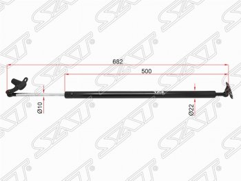 Правый упор крышки багажника (газовый) SAT Toyota Alphard H10 рестайлинг (2005-2008)