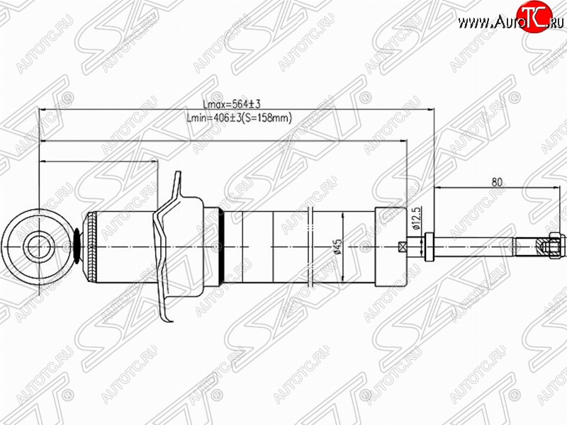 2 459 р. Амортизатор задний SAT (установка на левую или правую сторону) Toyota Mark 2 X110 седан дорестайлинг (2000-2002)  с доставкой в г. Екатеринбург