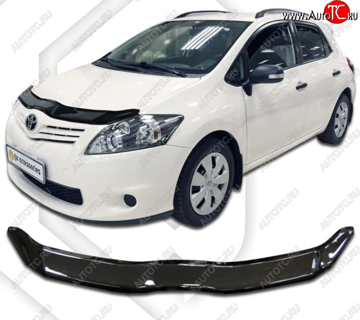 1 759 р. Дефлектор капота CA-Plastiс  Toyota Auris  E150 (2010-2012) хэтчбэк 5 дв. рестайлинг (Classic черный, Без надписи)  с доставкой в г. Екатеринбург