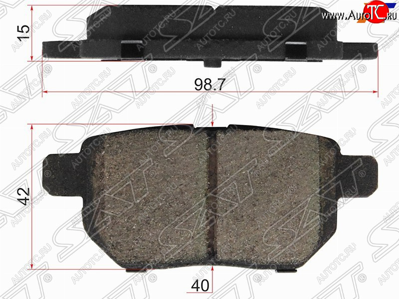 889 р. Колодки тормозные задние SAT  JAC S3, Pontiac Vibe AZE, Toyota Vibe (AZE)  с доставкой в г. Екатеринбург