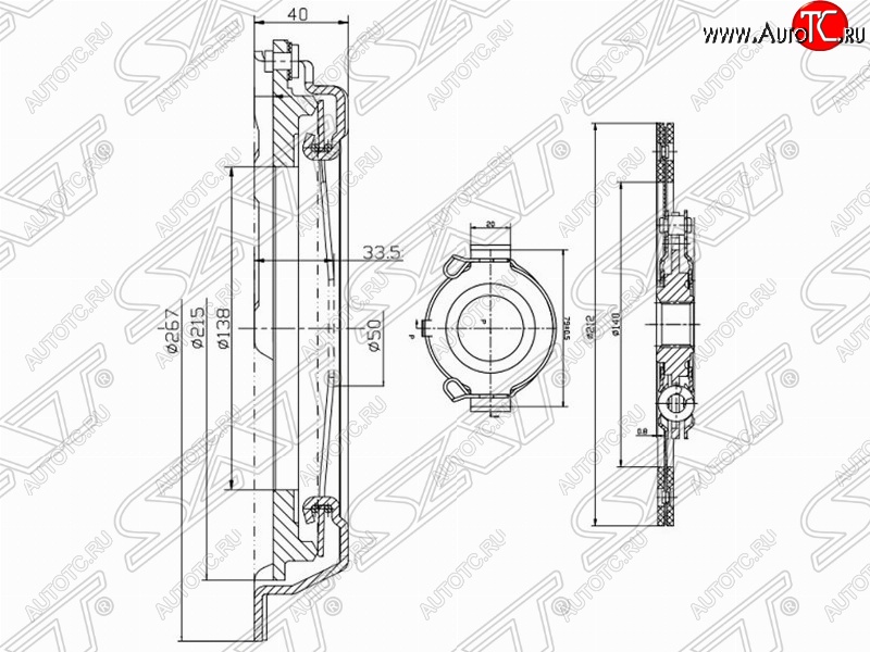 6 549 р. Комплект сцепления (1.6, 1.8, 4AFE, 7AFE, 1ZZ-FE) SAT Toyota Avensis T220 седан дорестайлинг (1997-2001)  с доставкой в г. Екатеринбург