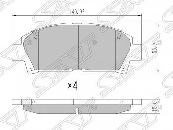 Колодки тормозные SAT (передние)  Avensis  T220 седан, Caldina ( T190,  T210), Carina ( T190,  Е210)