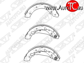 2 279 р. Колодки тормозные SAT (задние) Toyota Avensis T220 седан дорестайлинг (1997-2001)  с доставкой в г. Екатеринбург