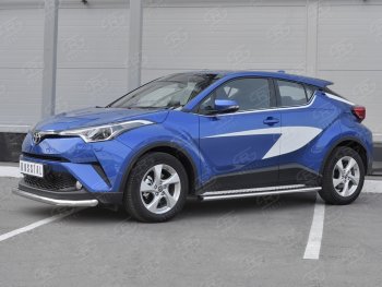 12 499 р. Защита переднего бампера (Ø63 мм, нержавейка) Russtal Toyota C-HR NGX10, ZGX10 дорестайлинг (2016-2019)  с доставкой в г. Екатеринбург. Увеличить фотографию 2