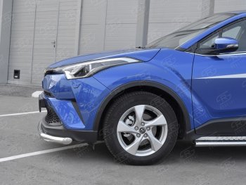 12 499 р. Защита переднего бампера (Ø63 мм, нержавейка) Russtal Toyota C-HR NGX10, ZGX10 дорестайлинг (2016-2019)  с доставкой в г. Екатеринбург. Увеличить фотографию 3