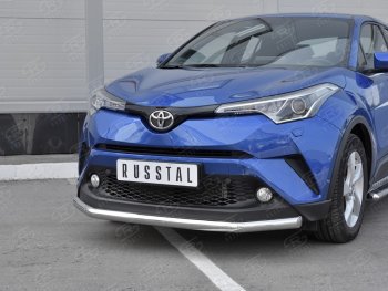 12 499 р. Защита переднего бампера (Ø63 мм, нержавейка) Russtal Toyota C-HR NGX10, ZGX10 дорестайлинг (2016-2019)  с доставкой в г. Екатеринбург. Увеличить фотографию 4