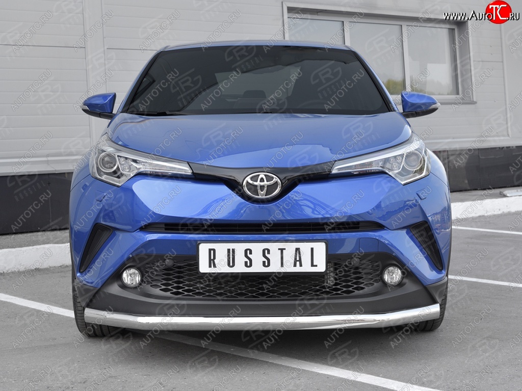 12 499 р. Защита переднего бампера (Ø63 мм, нержавейка) Russtal Toyota C-HR NGX10, ZGX10 дорестайлинг (2016-2019)  с доставкой в г. Екатеринбург