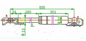 1 099 р. Левый газовый упор крышки багажника SAT Toyota Caldina T190 дорестайлинг универсал (1992-1995)  с доставкой в г. Екатеринбург. Увеличить фотографию 1