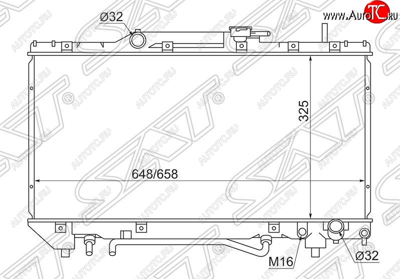 4 699 р. Радиатор двигателя SAT Toyota Caldina T190 дорестайлинг универсал (1992-1995)  с доставкой в г. Екатеринбург