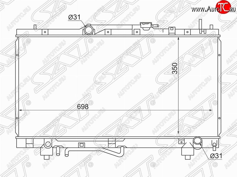 5 489 р. Радиатор двигателя SAT (трубчатый, МКПП/АКПП, Китай) Toyota Caldina T190 дорестайлинг универсал (1992-1995)  с доставкой в г. Екатеринбург