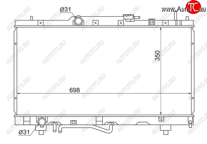 5 899 р. Радиатор двигателя SAT (пластинчатый, МКПП/АКПП, Пробка радиатора R102A, Китай) Toyota Caldina T190 дорестайлинг универсал (1992-1995)  с доставкой в г. Екатеринбург