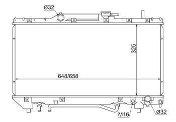 6 199 р. Радиатор двигателя SAT Toyota Corona T190 седан дорестайлинг (1992-1994)  с доставкой в г. Екатеринбург. Увеличить фотографию 1