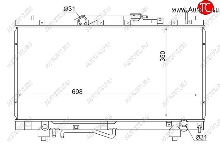 6 299 р. Радиатор двигателя SAT (пластинчатый, пробка радиатора R102A) Toyota Caldina T190 дорестайлинг универсал (1992-1995)  с доставкой в г. Екатеринбург