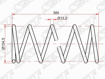Комплект передних пружин (2 шт.) SAT (L=389) Toyota Caldina (T190,  T210), Carina (T190), Carina E (T190), Corona (T190), Corona Premio (T210)
