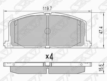 Колодки тормозные (передние) SAT  Caldina ( T190,  T210), Carina ( T190,  Е210), Celica  T180, Corolla  E110, Corolla Spacio  E110, Raum
