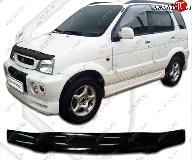 1 999 р. Дефлектор капота (J100,102,122) CA-Plastiс  Toyota Cami  J100 (1999-2000) дорестайлинг (Classic черный, Без надписи)  с доставкой в г. Екатеринбург