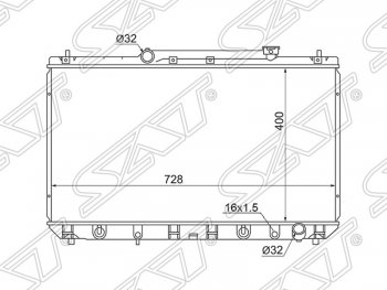 5 549 р. Радиатор двигателя SAT (трубчатый, 2.2, МКПП/АКПП) Toyota Mark 2 Qualis седан (1997-2002)  с доставкой в г. Екатеринбург. Увеличить фотографию 1