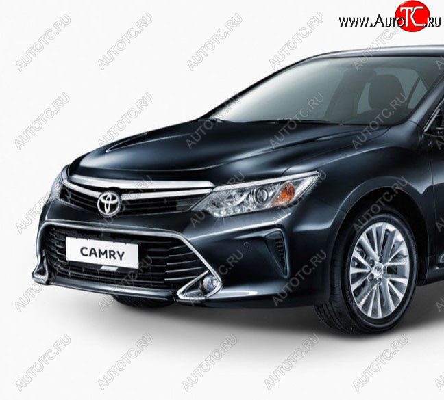 139 999 р. Передний бампер Original (без омывателей фар) Toyota Camry XV55 1-ый рестайлинг (2014-2017) (Неокрашенный)  с доставкой в г. Екатеринбург