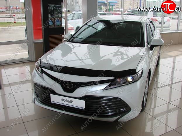 3 299 р. Дефлектор капота SIM  Toyota Camry  XV70 (2017-2021) дорестайлинг  с доставкой в г. Екатеринбург