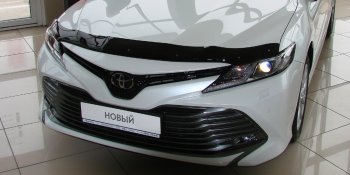 3 299 р. Дефлектор капота SIM  Toyota Camry  XV70 (2017-2021) дорестайлинг  с доставкой в г. Екатеринбург. Увеличить фотографию 2