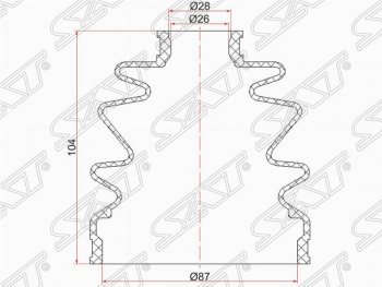 Пыльник ШРУСа (наружный) SAT Toyota (Тойота) Camry (Камри) ( XV30,  XV40) (2001-2011) XV30, XV40 дорестайлинг, рестайлинг, рестайлинг