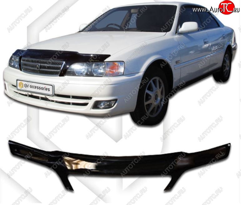 2 079 р. Дефлектор капота CA-Plastiс  Toyota Chaser (1996-2001) (Classic черный, Без надписи)  с доставкой в г. Екатеринбург