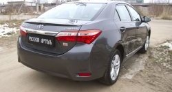 1 129 р. Защитная накладка на задний бампер RA Toyota Corolla E180 рестайлинг (2016-2019)  с доставкой в г. Екатеринбург. Увеличить фотографию 2