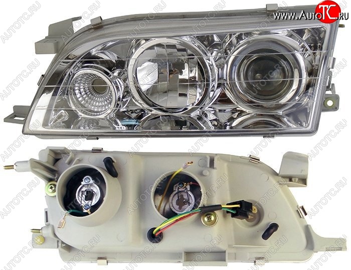 4 899 р. Левая фара SAT (хрусталь, линза) Toyota Corolla E100 универсал (1991-2002)  с доставкой в г. Екатеринбург